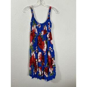 Vintage Aloha Fashion Dress Size XS Floral Multicolor Rayon Babydoll Sleeveless